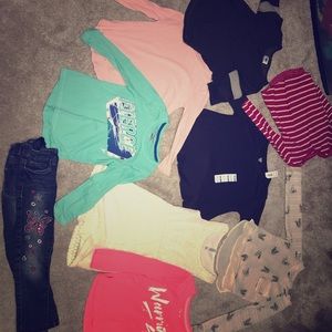 Bundle of 5T girls shirts and a pair of pants